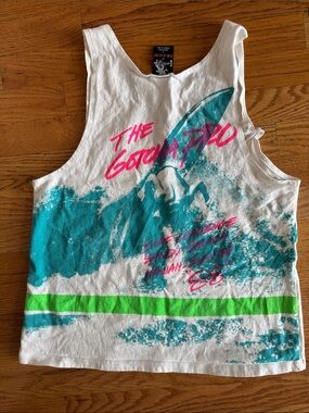 Vintage Gotcha by Icons of culture Graphic Tank Top with Teal & Neon Pink